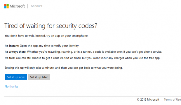 enable two factor authentication for microsoft account