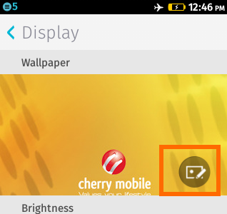 Change Wallpaper icon on Firefox OS
