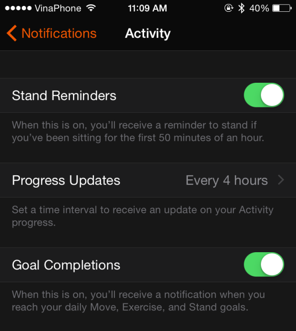 Apple Watch notification setting