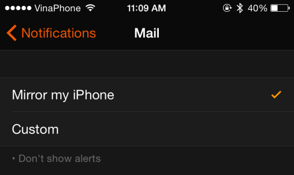 Apple Watch notification setting