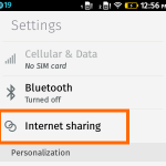 Internet Sharing Option – Firefox OS