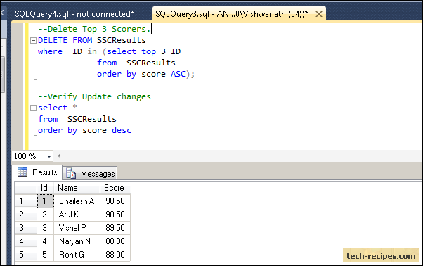 Ms sql order by