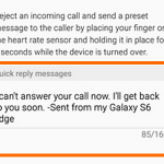 Samsung Galaxy S6 Edge Quick Reply Message