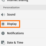 Settings – Personalization  – Display Option on Firefox OS