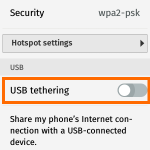 USB Tethering switch – Firefox OS