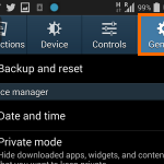Android – Settings – General Tab