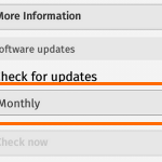 Firefox OS – Settings – Updates Drop Down