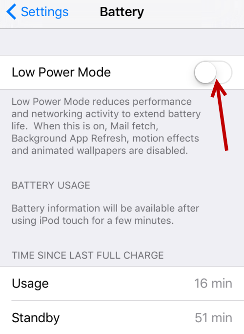 iPhone Low Power Mode