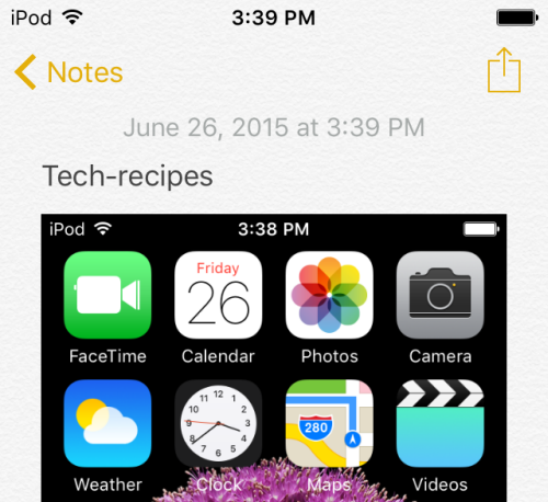 iOS add photo to notes app