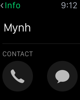 Contacts info on Apple Watch