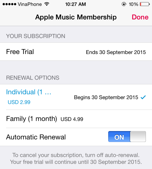 Cancel Apple Music Subscription