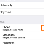 iPhone 6 – Settings – Notifications Option – 3 Line Menu