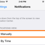 iPhone 6 – Settings – Notifications Option – Sort Manually