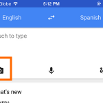 iPhone – Google Translate – Camera Button