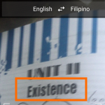 iPhone – Google Translate  – Camera on Selected Image