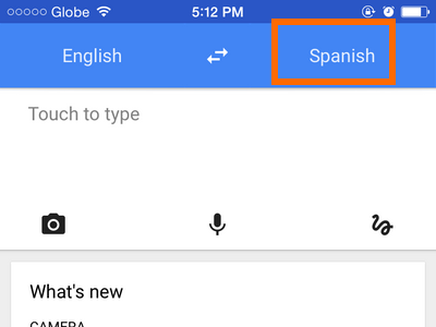 iPhone - Google Translate - Language to Translate to