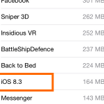 iPhone – Settings – General – Usage – iOS icon on Storage Usage