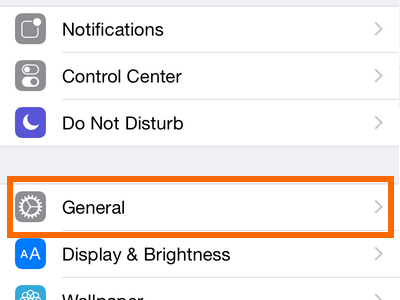 iPhone - Settings - General