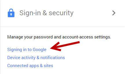 Google Account settings