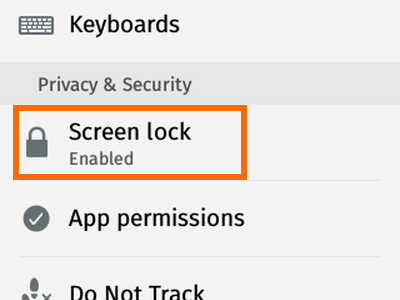 Firefox OS - Settings - Screen Lock