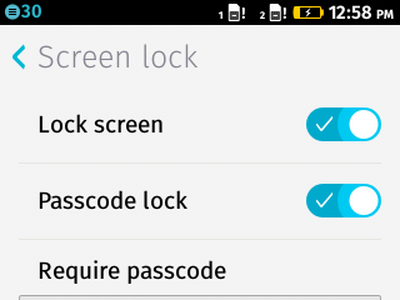 Firefox OS - Settings - Screen Locked