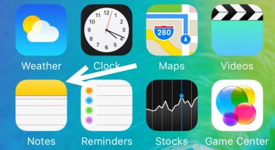 Notes app iOS 9