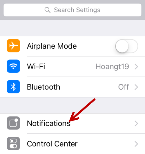 iPhone notifications settings