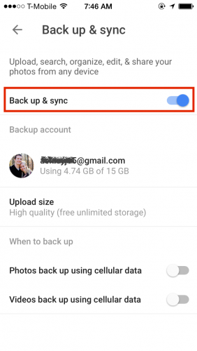 iphone back up & sync Photos 