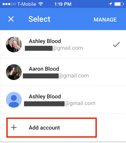 Google Photos Add Account