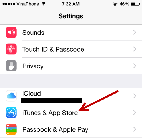 iTunes & App Store setting