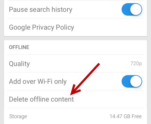 delete offline youtube videos