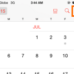 iPhone 6 – Calendar – Add event icon
