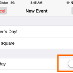 iPhone 6 – Calendar – All Event Button