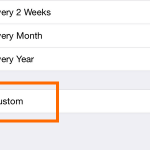 iPhone 6 – Calendar – Custom frequency button