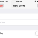 iPhone 6 – Calendar – New Event