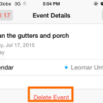 iPhone – Calendar – Delete Event Button