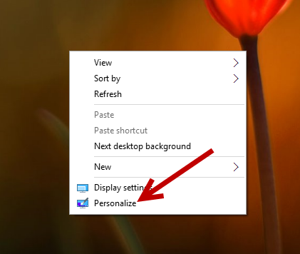 Windows 10 Personalize settings