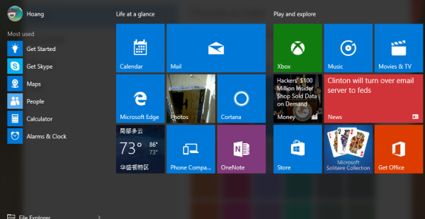 windows 10 start menu