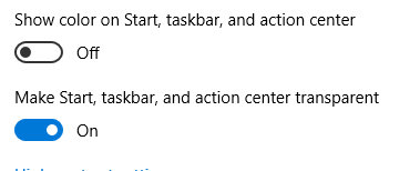 windows 10 transparent taskbar