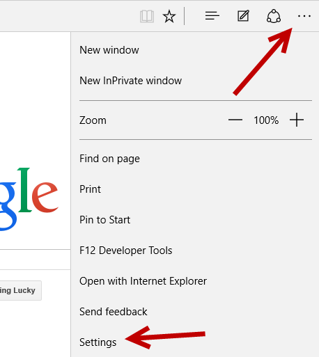 microsoft edge settings