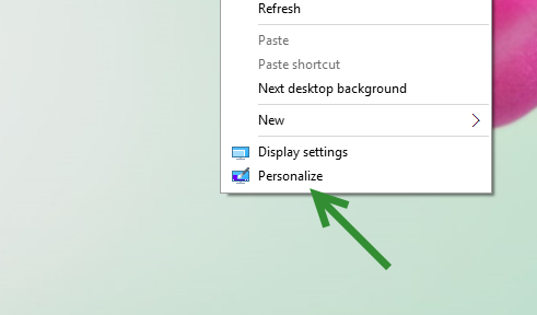 Windows 10 Personalize setting