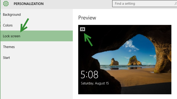 Windows 10 Lock screen settings