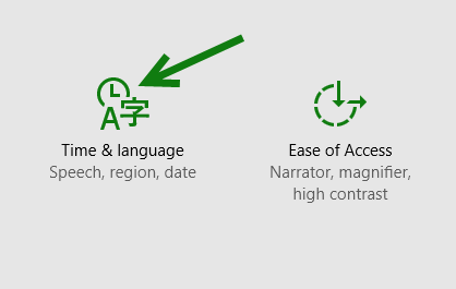 Windows 10 Time & language settings