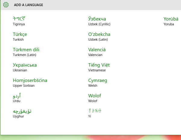 Windows 10 add a new language