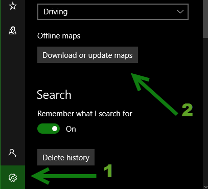 Windows 10 download or update offline maps