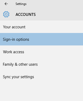 Windows 10 Change password