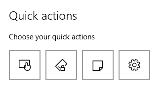 Windows 10 Quick Actions