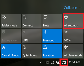 Windows 10 Action Center