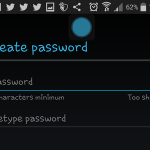 Android – Create Google – Enter password