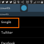 Android – Settings – General – Accounts – Google